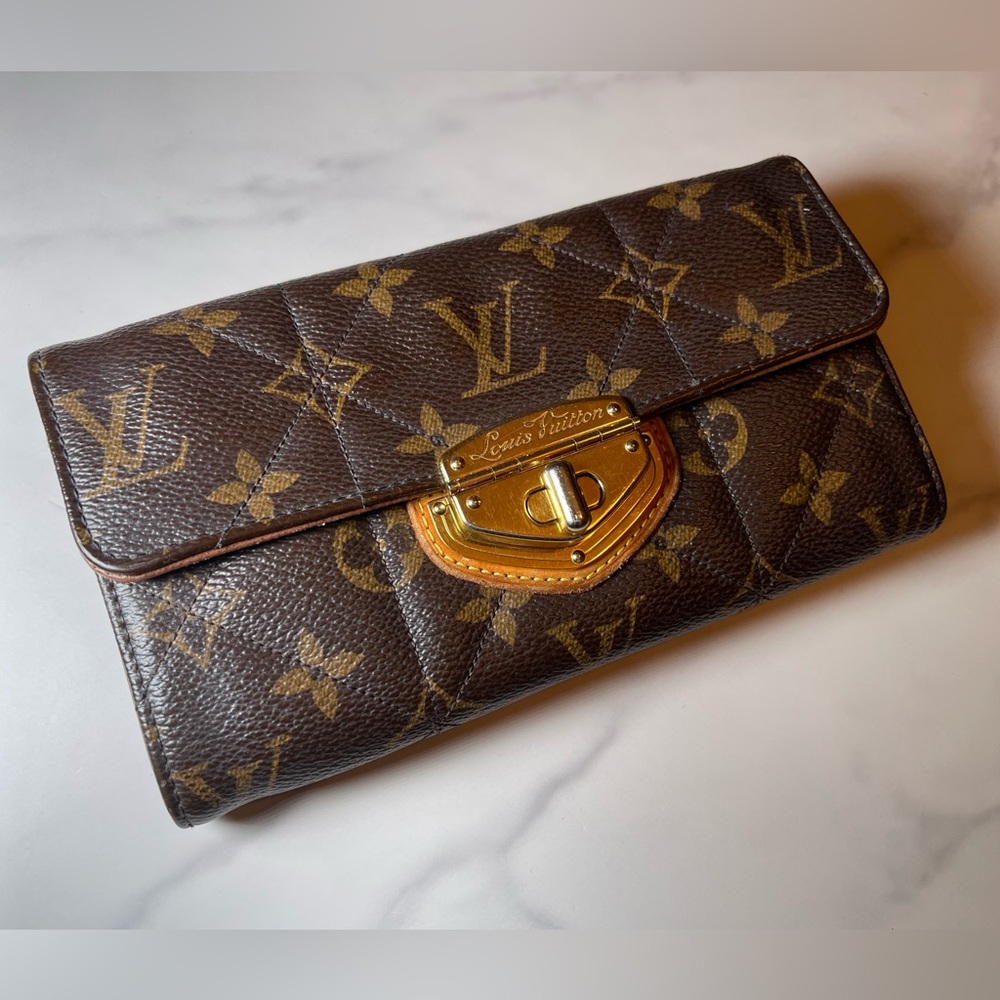 LOUIS VUITTON LV MONOGRAM ETOILE SARAH QUILTED LONG WALLET